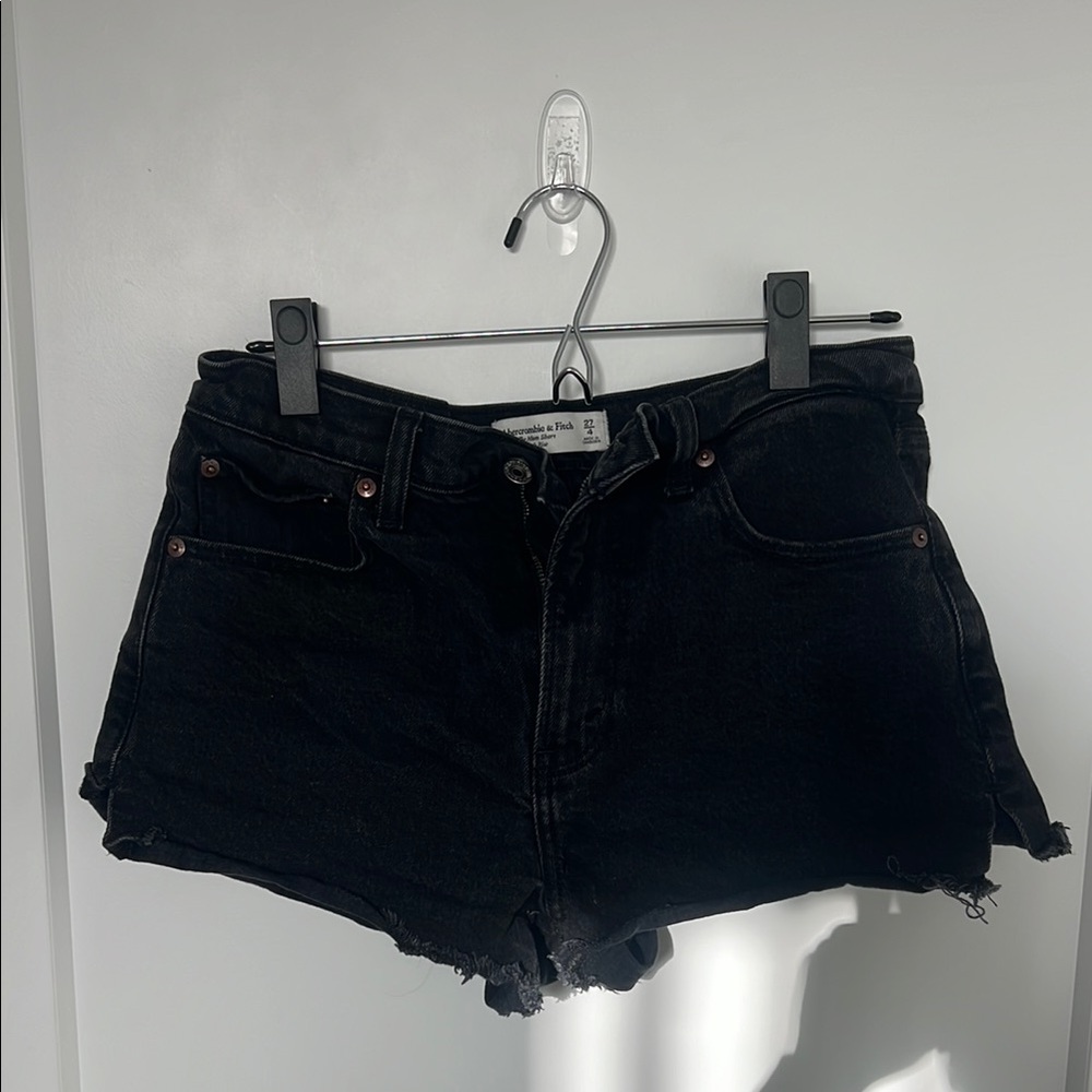 Abercrombie and Fitch Women's Black Denim Shorts